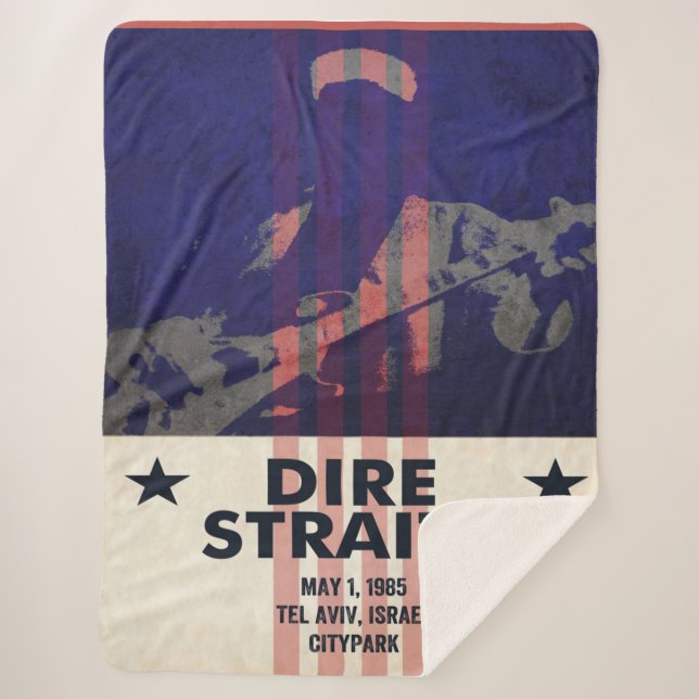 Couverture Sherpa Dire Straits Tour Poster Blanket (Devant)
