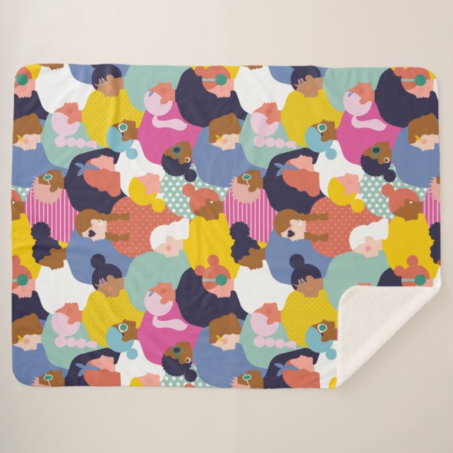 Couverture Sherpa Diversité des femmes - Femmes de différentes ethni (Devant (Horizontal))