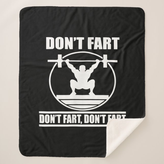 Couverture Sherpa Dont Fart Funny Gym Workout Squat pour Bodybuilder (Devant)