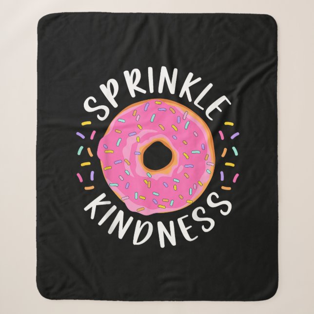 Couverture Sherpa Donut Sprinkle Kindness Funny Girls Femmes Doughnu (Devant)