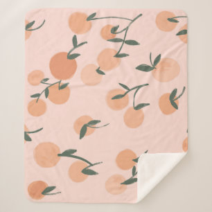 Couverture Sherpa Doodart : Orange Cherry Vintage Motif