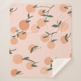 Couverture Sherpa Doodart : Orange Cherry Vintage Motif