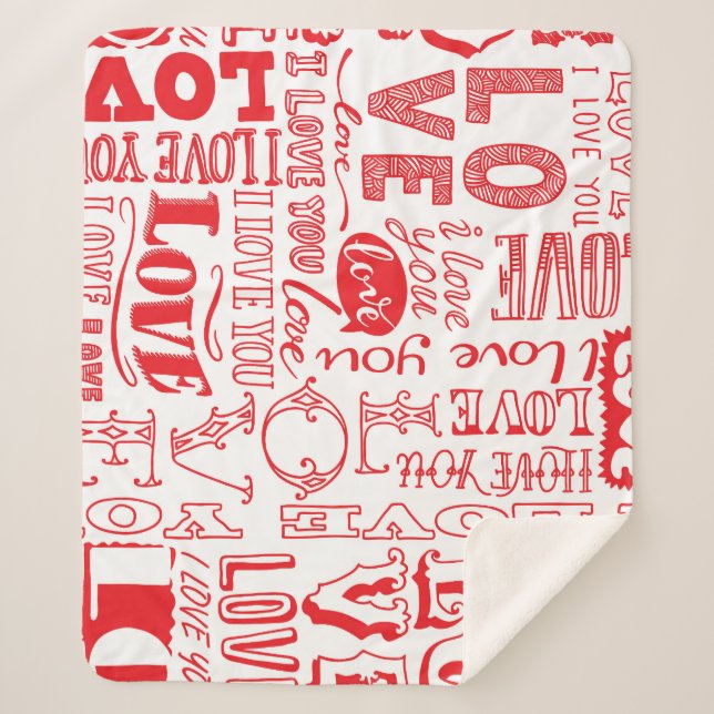 Couverture Sherpa Doodles d'amour dessinés à la main Arrière - plan  (Devant)