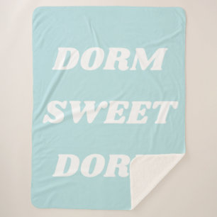 Couverture Sherpa Dorm Sweet Dorm en bleu clair Aqua