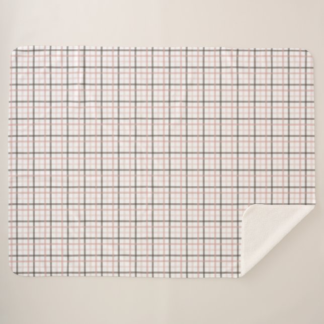 Couverture Sherpa Douces combinaisons chaudes de rayures roses et ma (Devant (Horizontal))