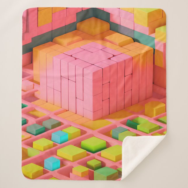 Couverture Sherpa Douceur aux couleurs vives (Devant)