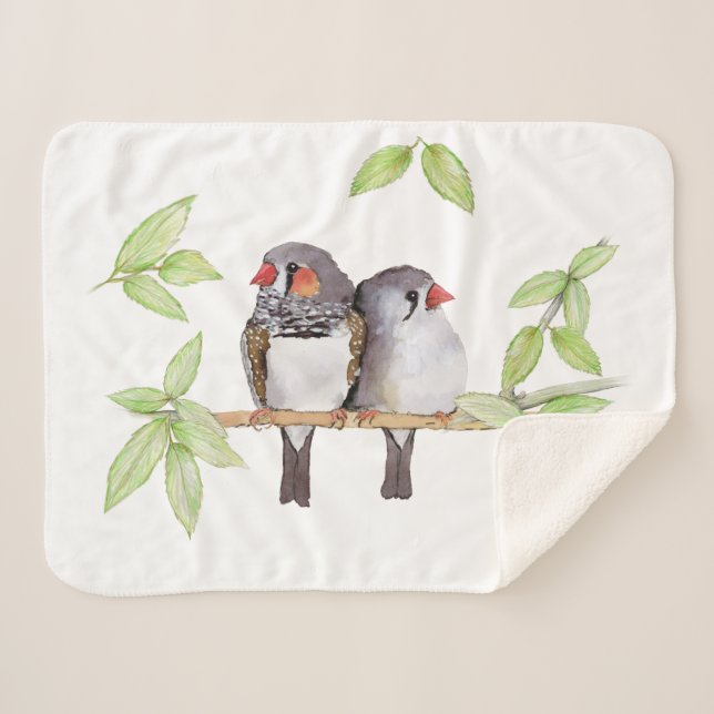 Couverture Sherpa Doux couple de doigts de zèbre (Devant (Horizontal))