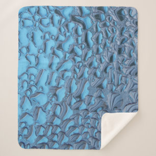 Couverture Sherpa Doux gouttes de pluie sur verre bleu