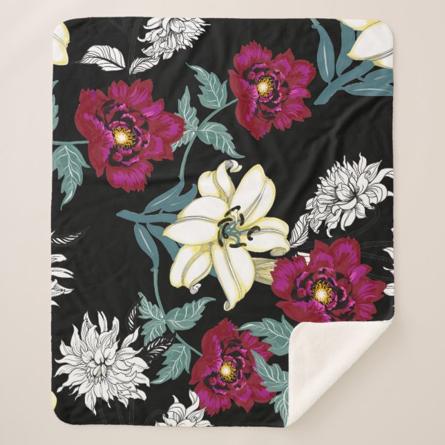 Couverture Sherpa Doux tropicale : Aquarelle d'été (Devant)