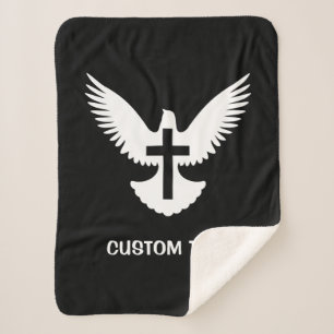 Couverture Sherpa Dove avec croix