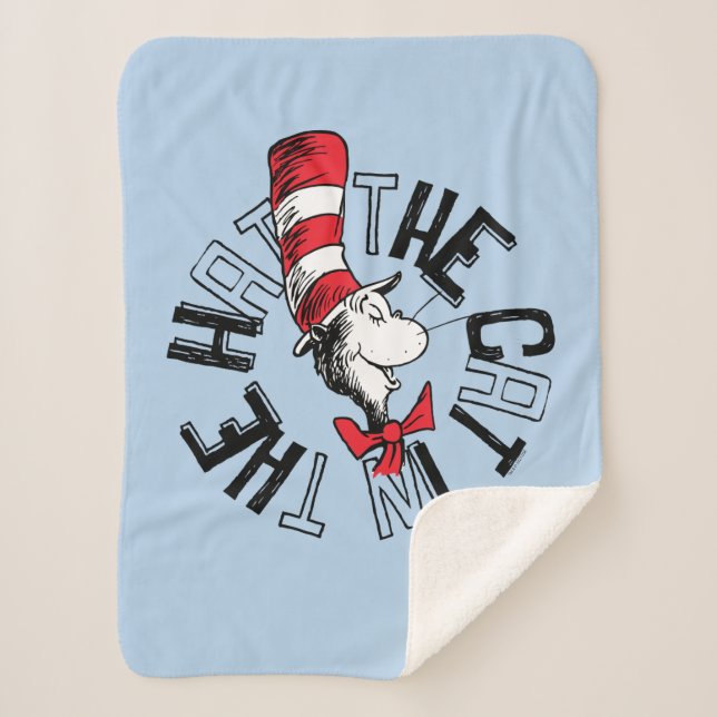 Couverture Sherpa Dr Seuss | Chat dans l'art rond Casquette (Devant)