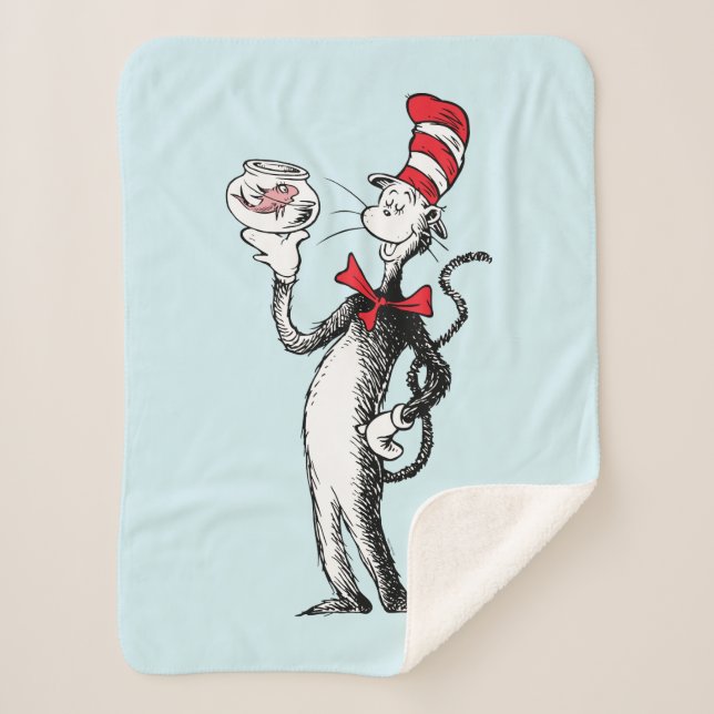 Couverture Sherpa Dr Seuss | Chat dans le Casquette & Krinklebine (Devant)