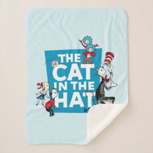 Couverture Sherpa Dr Seuss Chat dans le logo du Casquette - Caract