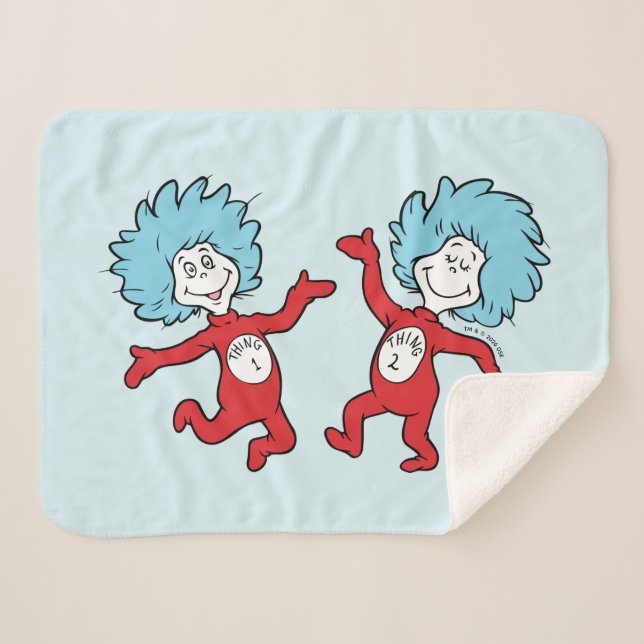 Couverture Sherpa Dr. Seuss Chose 1 et Chose 2 Personnage (Devant (Horizontal))