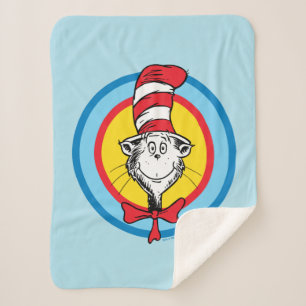 Couverture Sherpa Dr. Seuss   Graphisme de tête de Chat dans le Chap