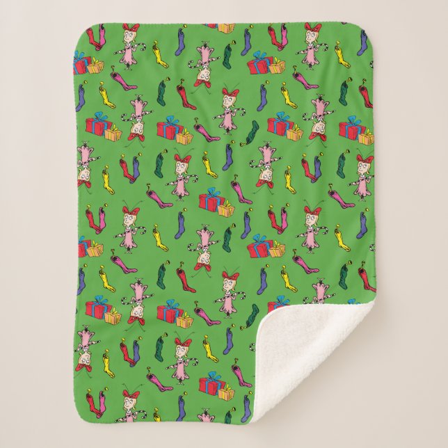 Couverture Sherpa Dr. Seuss | Grinch | Motif Cindy-Lou Who (Devant)
