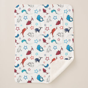 Couverture Sherpa Dr. Seuss   Motif d'étoiles d'un poisson deux pois