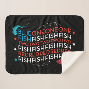 Couverture Sherpa Dr. Seuss   Poisson Rouge Poisson Bleu Graphique d