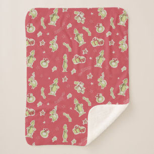 Couverture Sherpa Dr Seuss   The Grinch   Motif de Noël rouge