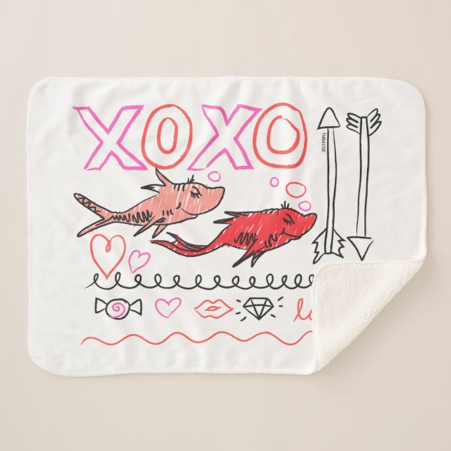Couverture Sherpa Dr Seuss Valentine| Conception XOXO (Devant (Horizontal))