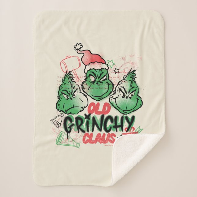 Couverture Sherpa Dr. Seuss | Vieux Grinch Claus (Devant)