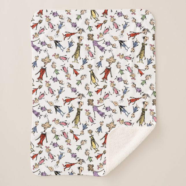 Couverture Sherpa Dr. Seuss Whoville Characters Festive Pattern (Devant)