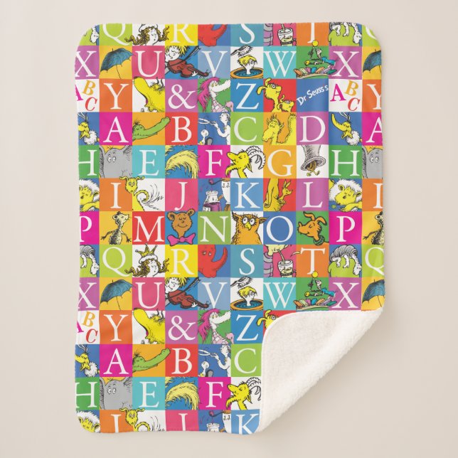 Couverture Sherpa Dr. Seuss's ABC Colorful Block Letter Pattern (Devant)