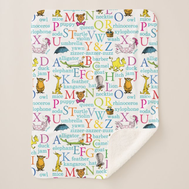 Couverture Sherpa Dr. Seuss's ABC Pattern with Words (Devant)