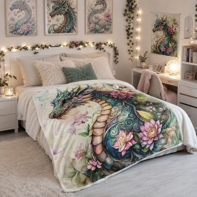 Couverture Sherpa Dragon de Fantaisie Enchanté  (Créateur téléchargé)