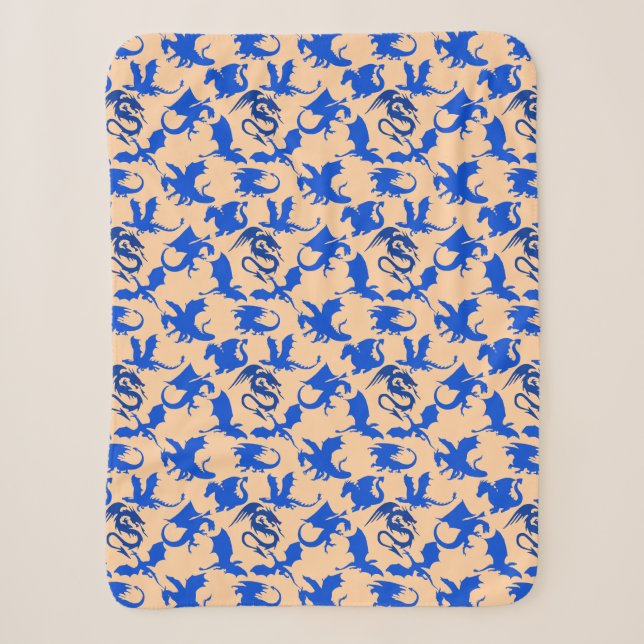 Couverture Sherpa Dragon motif 02 blue.bwx4 Lorange BG (Devant)