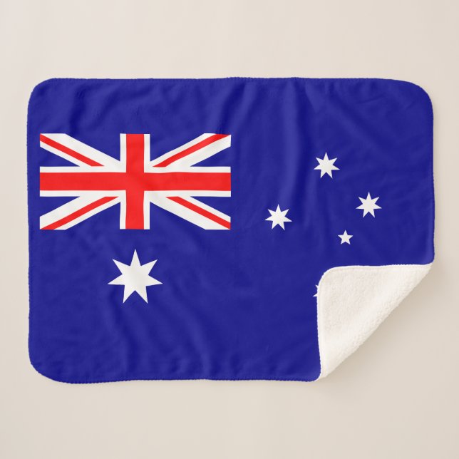 Couverture Sherpa Drapeau australien patriotique Sherpa Blanket (Devant (Horizontal))