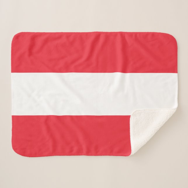 Couverture Sherpa Drapeau Autrichien Patriotique (Devant (Horizontal))