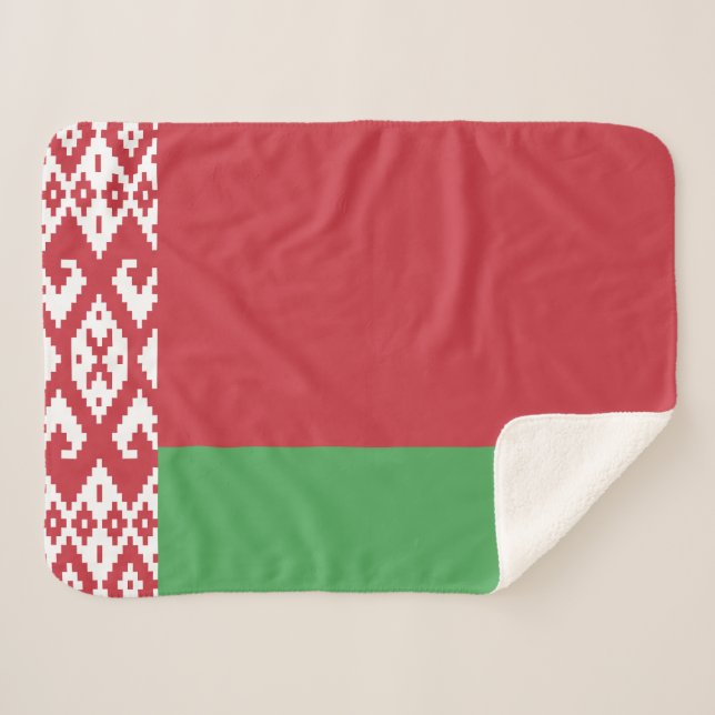 Couverture sherpa drapeau biélorusse patriotique (Devant (Horizontal))