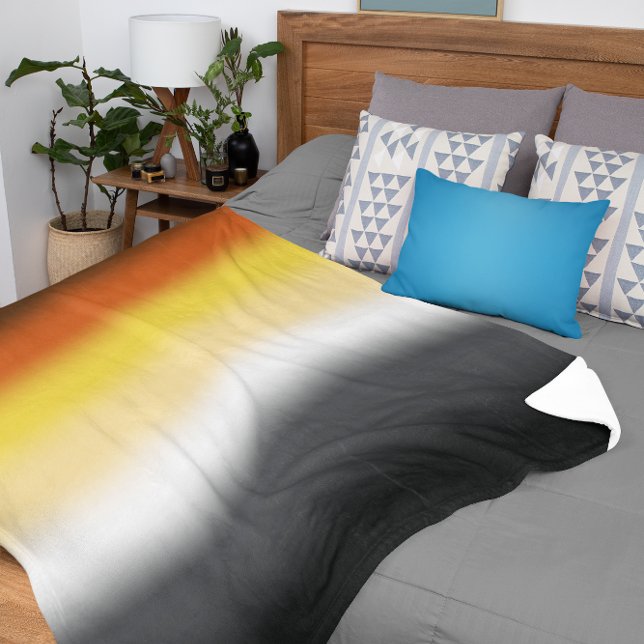 Couverture Sherpa Drapeau de fierté gay à gradient d'ours - Drapeau  (Créateur téléchargé)