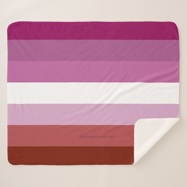 Couverture Sherpa Drapeau de fierté lesbienne de SlipperyJoe's fémin (Devant (Horizontal))