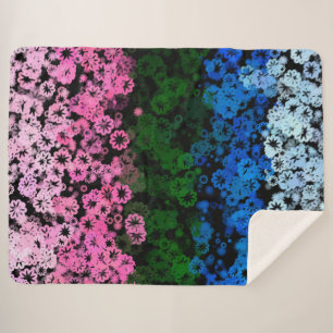Couverture Sherpa Drapeau de fierté Omniromantique Fleuris Mignon Ré