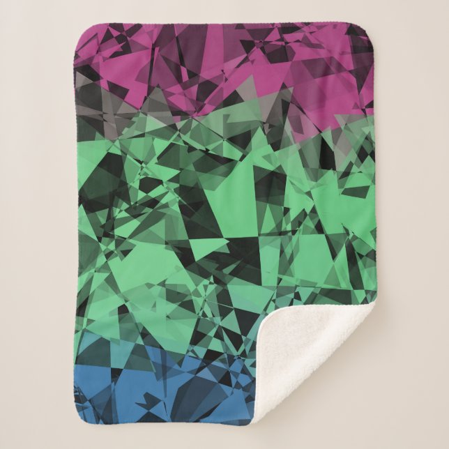 Couverture Sherpa Drapeau de Fierté Polysexuel Groovy Éclectique Rét (Devant)