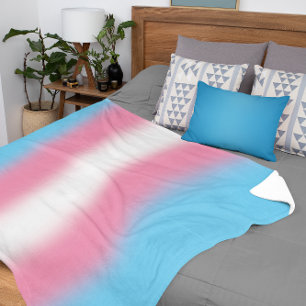 Couverture Sherpa Drapeau de fierté transgenre à dégradé - Drapeau t