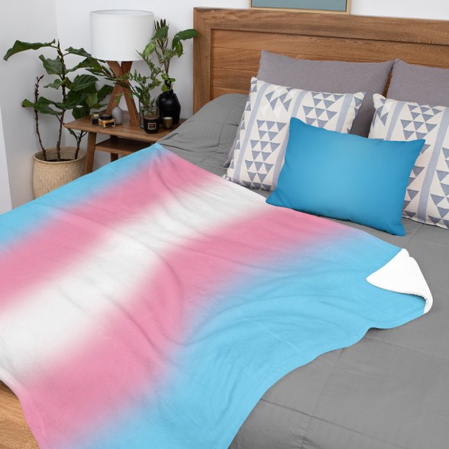 Couverture Sherpa Drapeau de fierté transgenre à dégradé - Drapeau t (Créateur téléchargé)