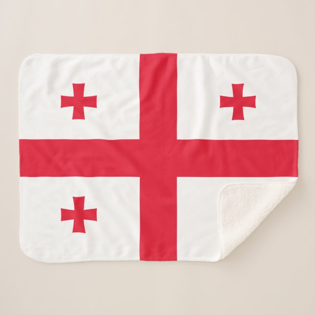 Couverture Sherpa Drapeau de Géorgie (Devant (Horizontal))