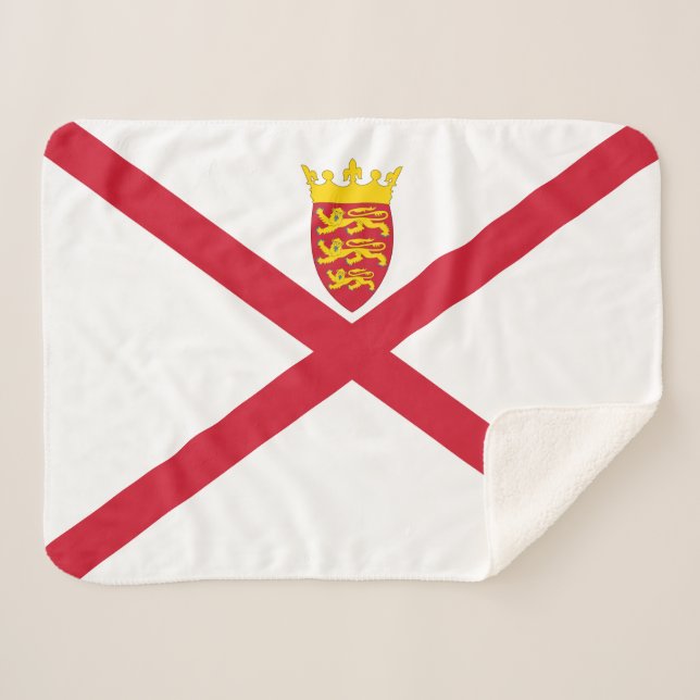 Couverture Sherpa Drapeau de Jersey (Devant (Horizontal))