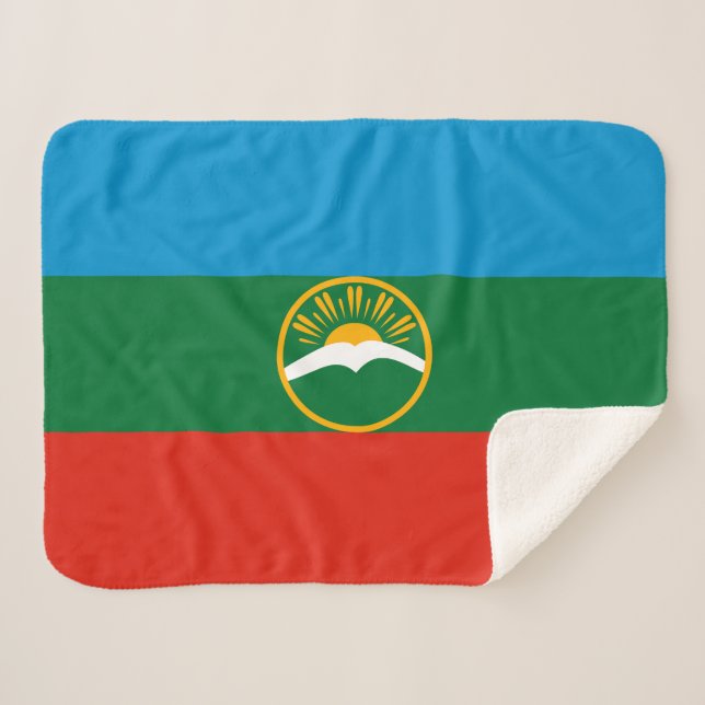 Couverture Sherpa Drapeau de Karatchaïévo-Tcherkessie (Devant (Horizontal))