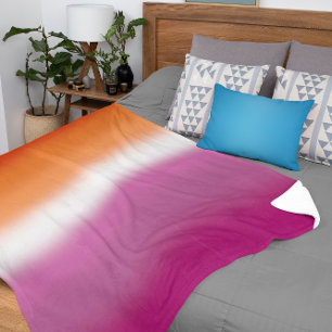 Couverture Sherpa Drapeau de la fierté lesbienne à dégradé – Drapeau