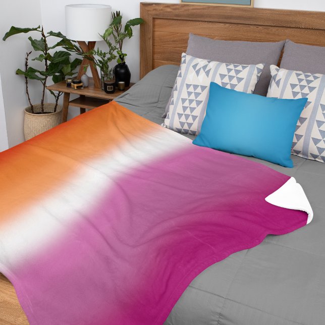 Couverture Sherpa Drapeau de la fierté lesbienne à dégradé – Drapeau (Créateur téléchargé)