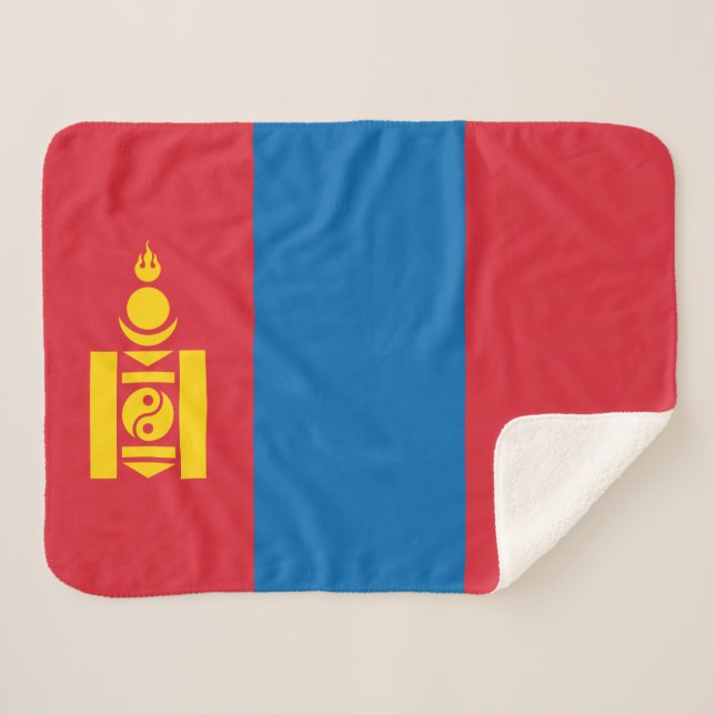 Couverture Sherpa Drapeau de la Mongolie (Devant (Horizontal))
