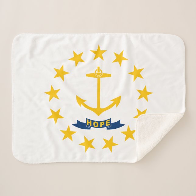 Couverture Sherpa Drapeau de l'État de Rhode Island (Devant (Horizontal))
