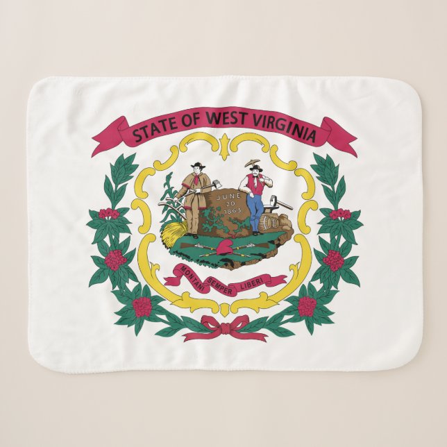 Couverture Sherpa Drapeau de l'État de Virginie-Occidentale (Devant (Horizontal))