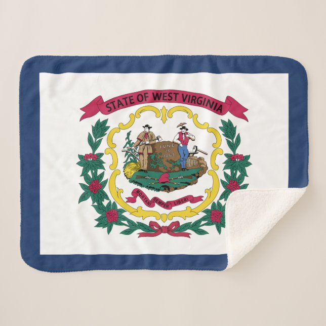 Couverture Sherpa Drapeau de l'État de Virginie occidentale (Devant (Horizontal))