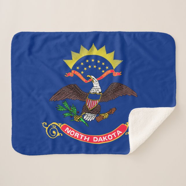 Couverture Sherpa Drapeau de l'État du Dakota du Nord (Devant (Horizontal))