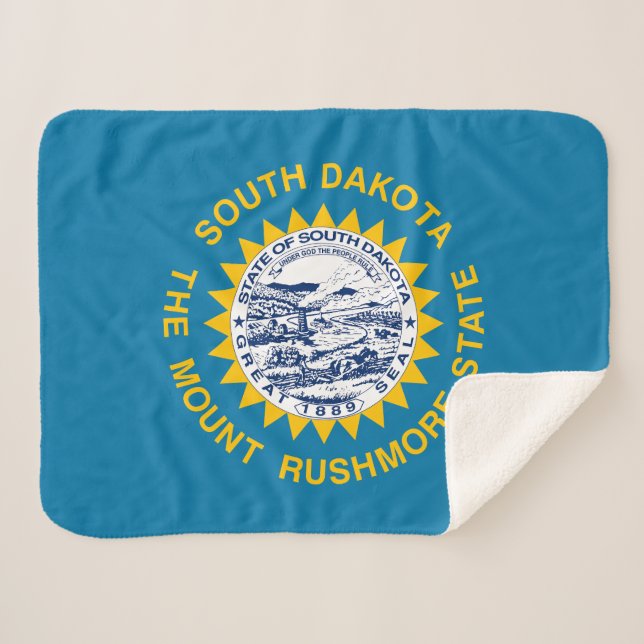 Couverture Sherpa Drapeau de l'État du Dakota du Sud (Devant (Horizontal))